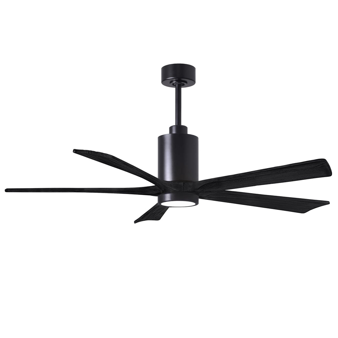 60in Ceiling Fan In Matte Black And Matte Black Blades by Matthews Fan Company