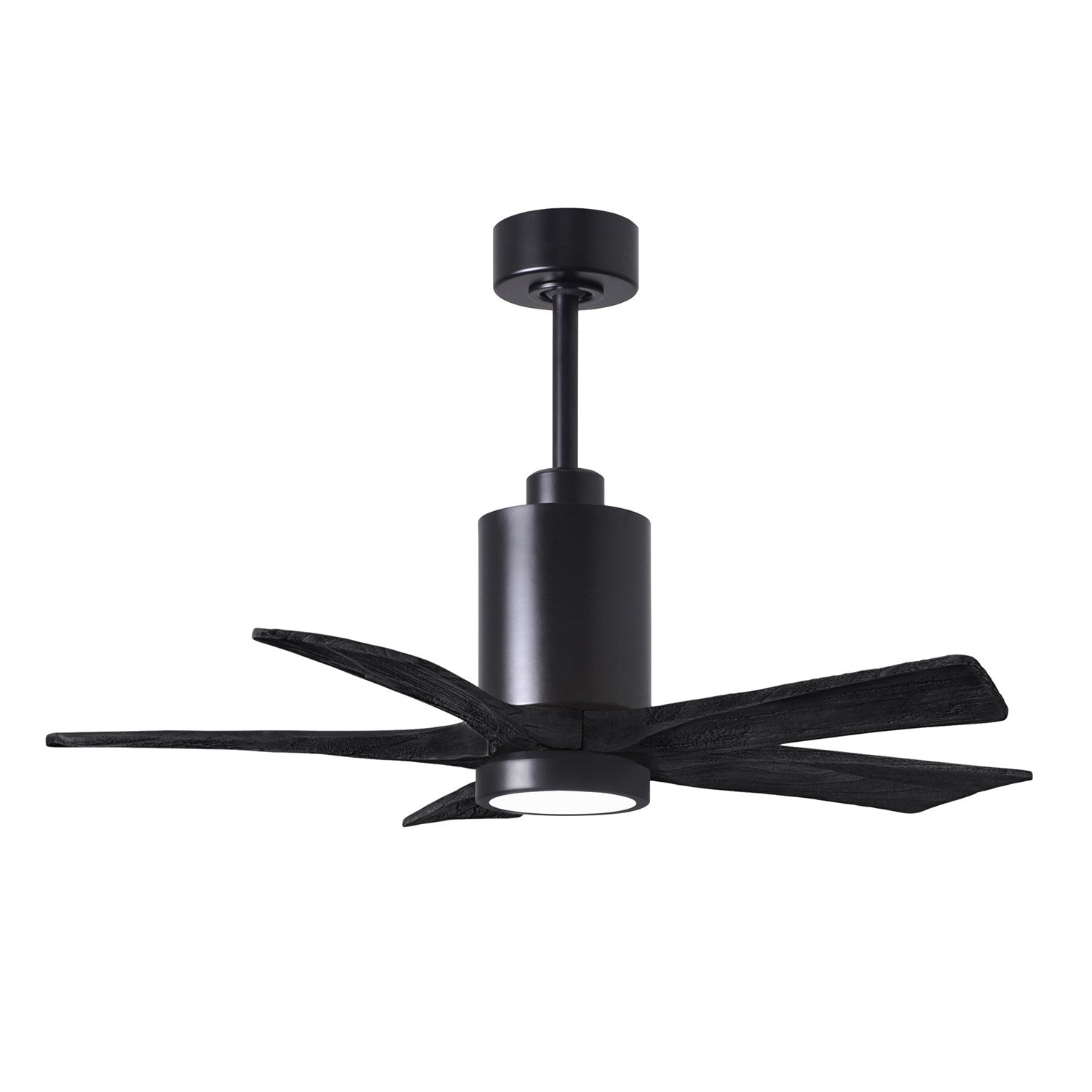 42in Ceiling Fan In Matte Black And Matte Black Blades by Matthews Fan Company