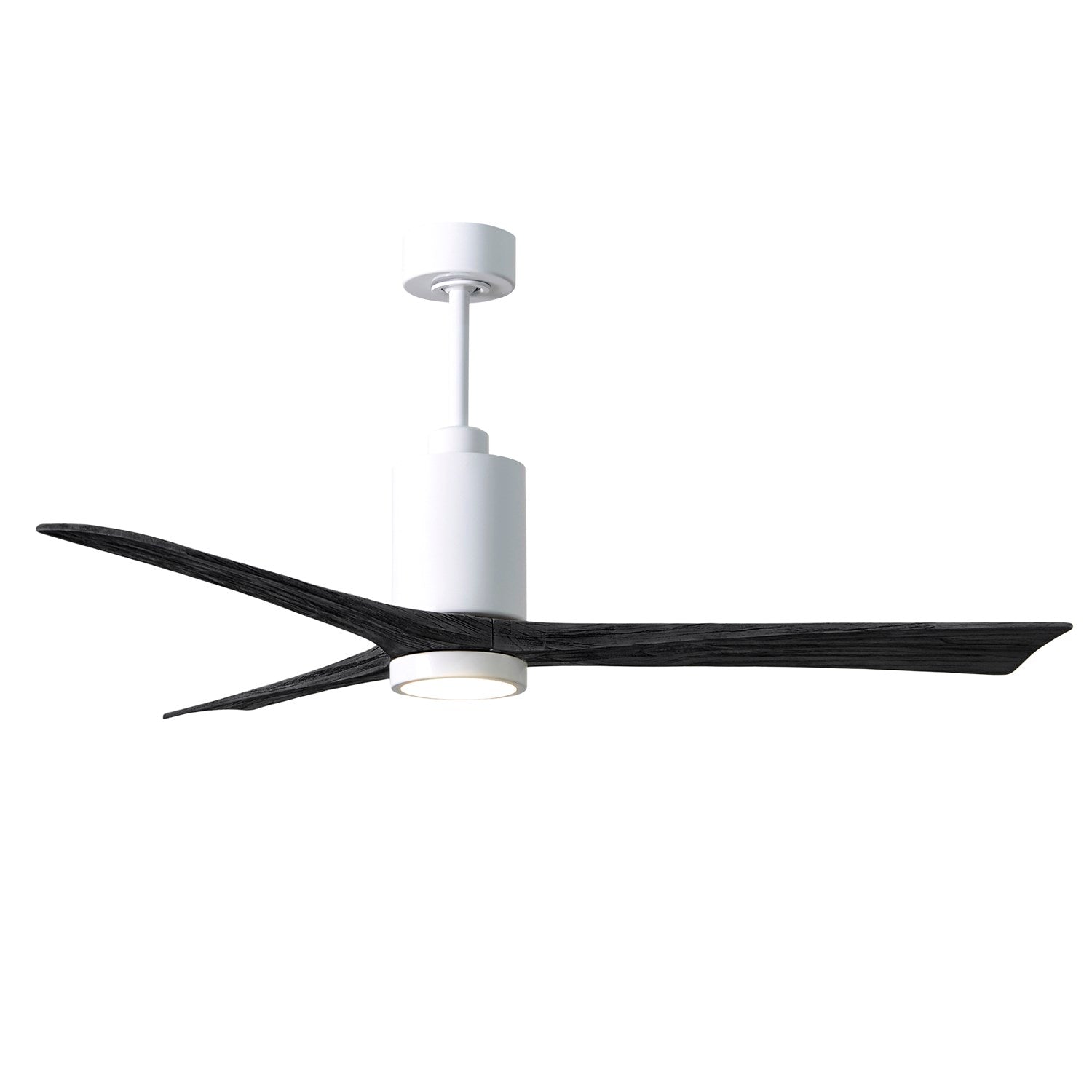60in Ceiling Fan In White And Matte Black Blades by Matthews Fan Company