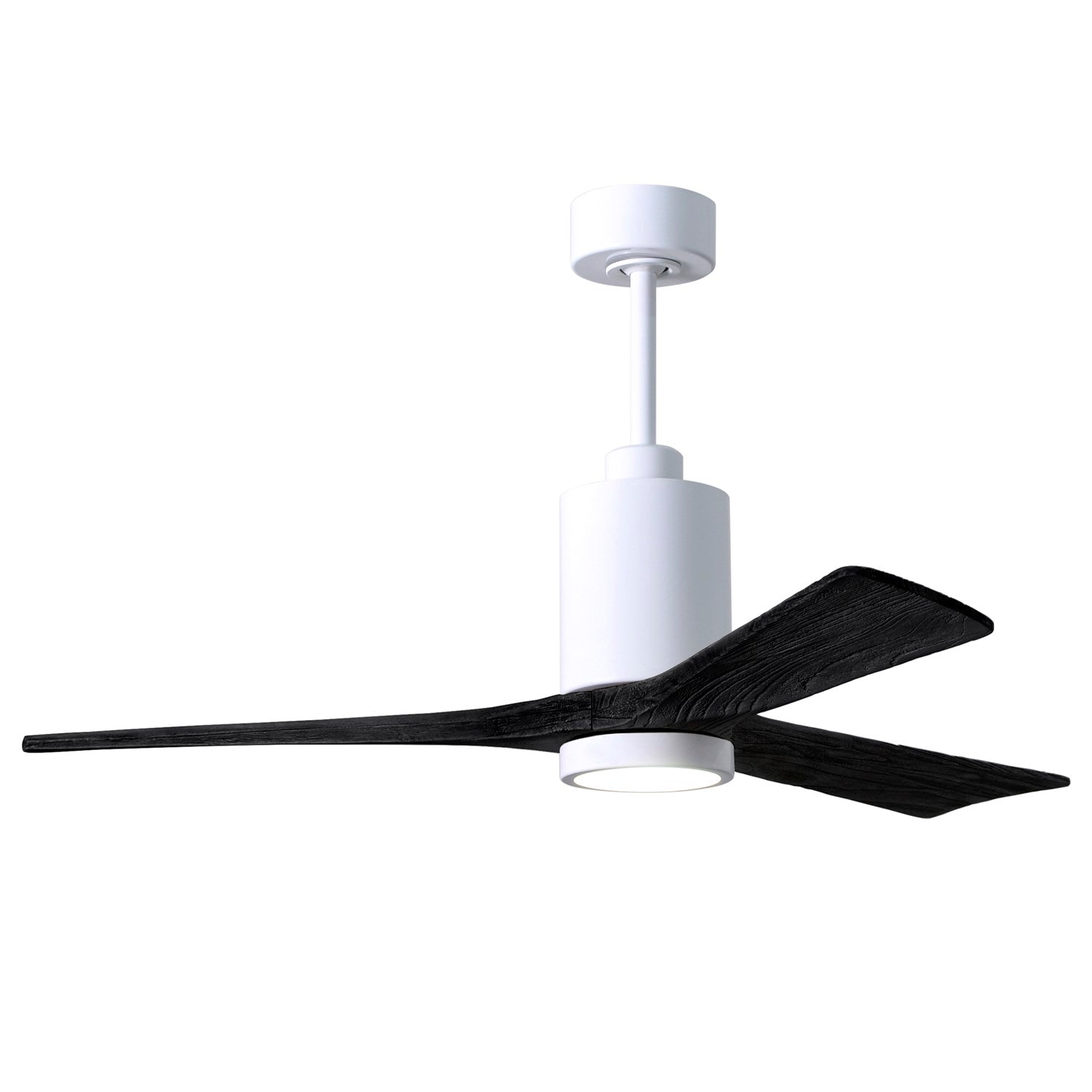 52in Ceiling Fan In White And Matte Black Blades by Matthews Fan Company