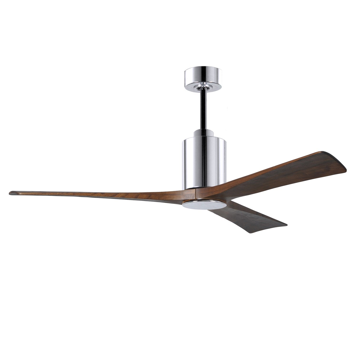 Three Bladed Paddle Fan In Polished Chrome.  Led Light Kit.