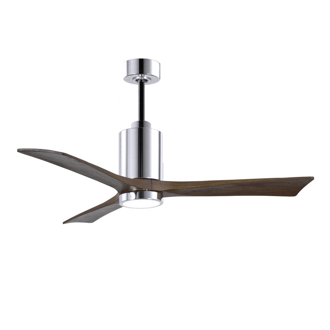 Three Bladed Paddle Fan In Polished Chrome.  Led Light Kit. by Matthews Fan Company