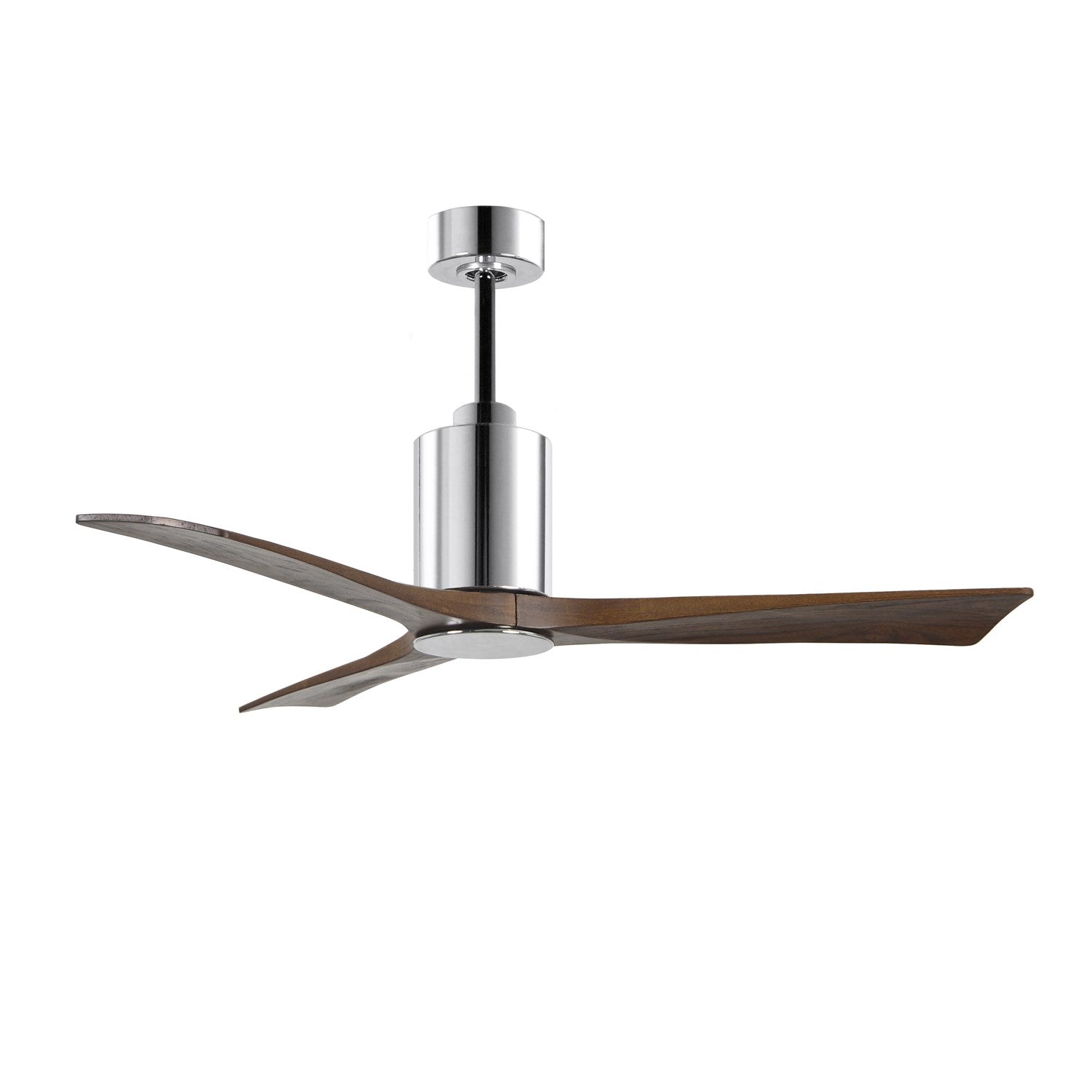 Three Bladed Paddle Fan In Polished Chrome.  Led Light Kit.