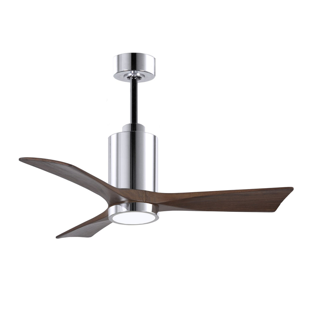 Three Bladed Paddle Fan In Polished Chrome.  Led Light Kit. by Matthews Fan Company