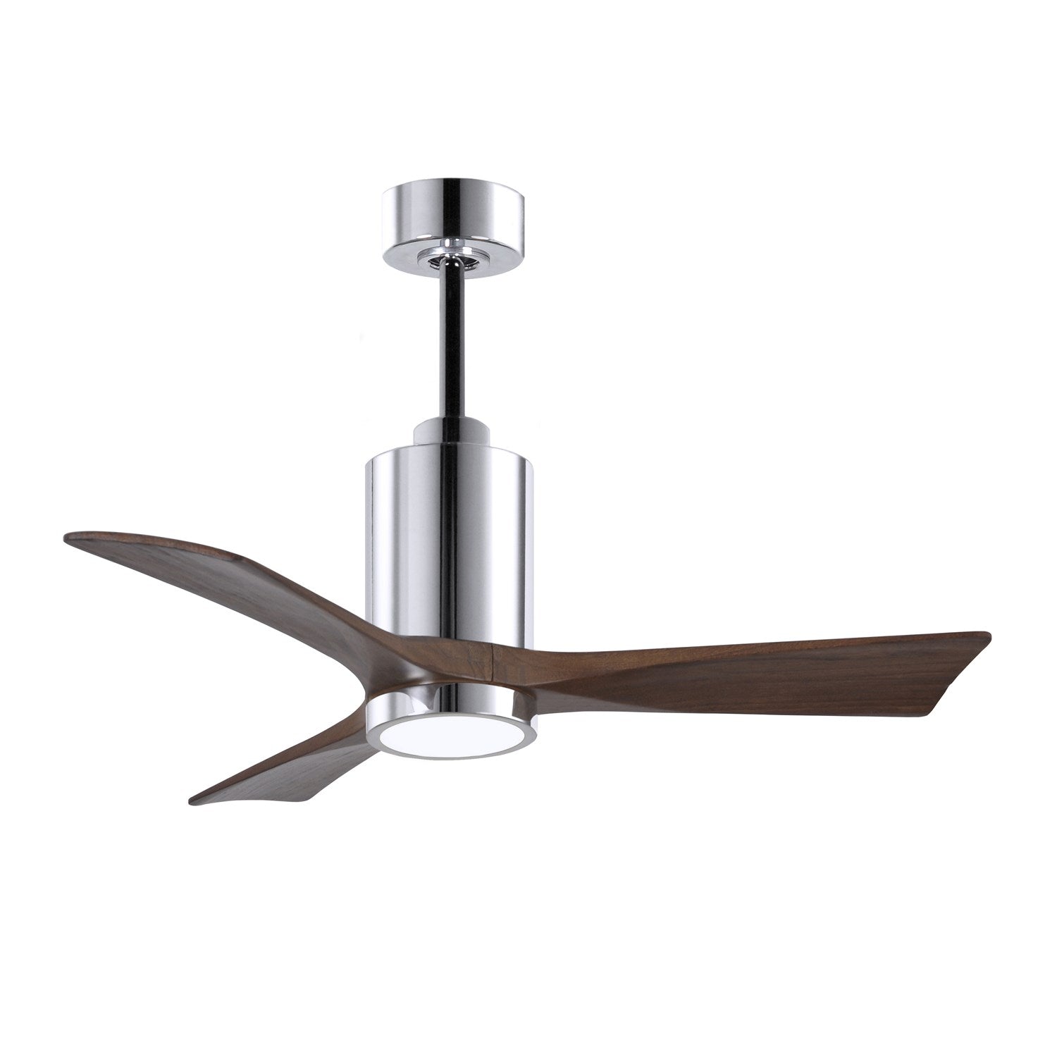 Three Bladed Paddle Fan In Polished Chrome.  Led Light Kit. by Matthews Fan Company