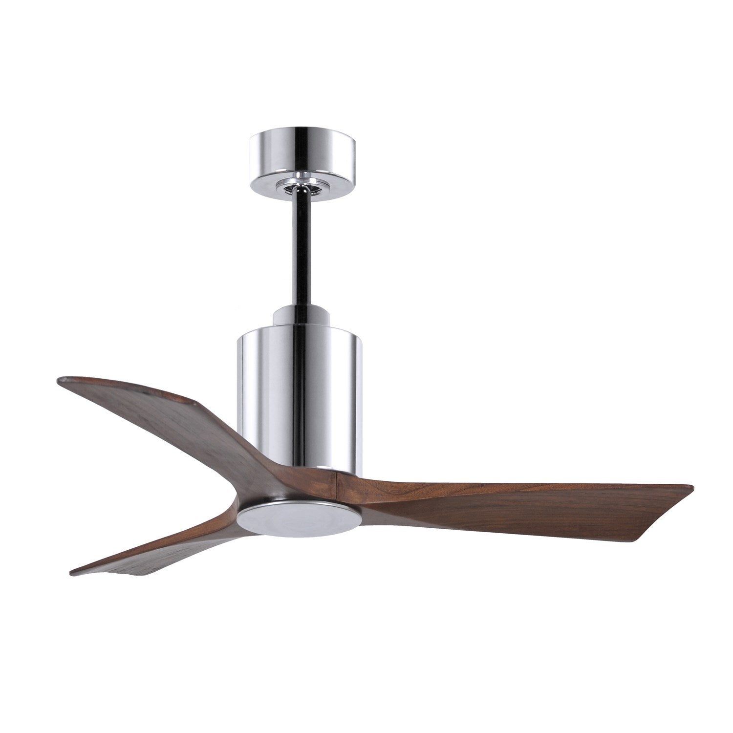 Three Bladed Paddle Fan In Polished Chrome.  Led Light Kit.