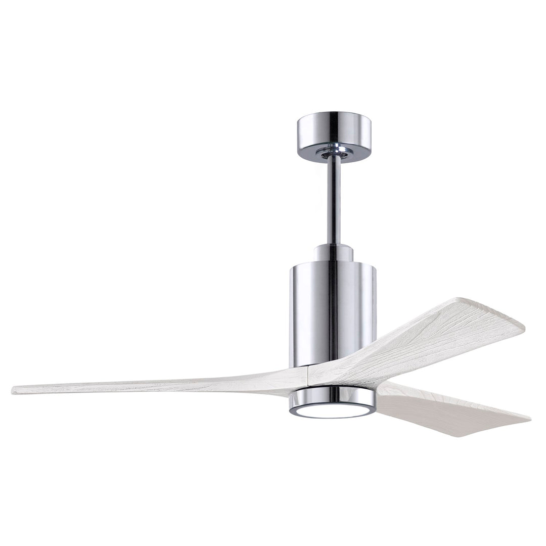 52in Ceiling Fan In Polished Chrome And Matte White Blades by Matthews Fan Company