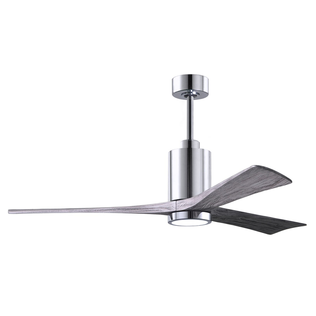 Three Bladed Paddle Fan In Polished Chrome.  Led Light Kit. by Matthews Fan Company