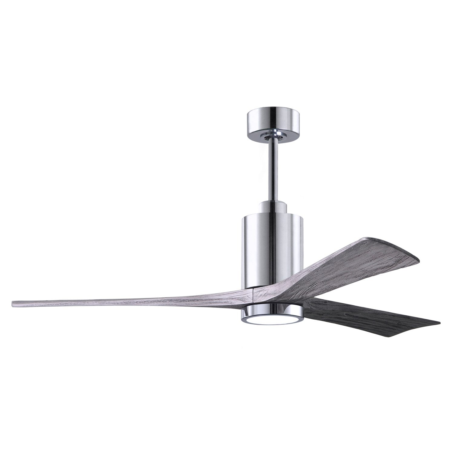 Three Bladed Paddle Fan In Polished Chrome.  Led Light Kit. by Matthews Fan Company