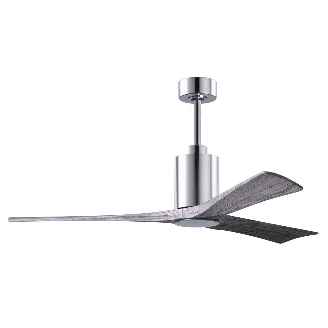 Three Bladed Paddle Fan In Polished Chrome.  Led Light Kit.