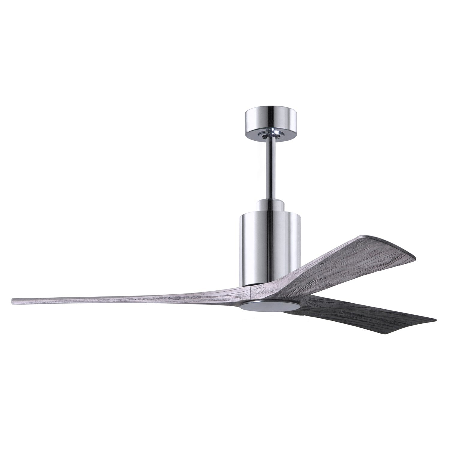 Three Bladed Paddle Fan In Polished Chrome.  Led Light Kit.