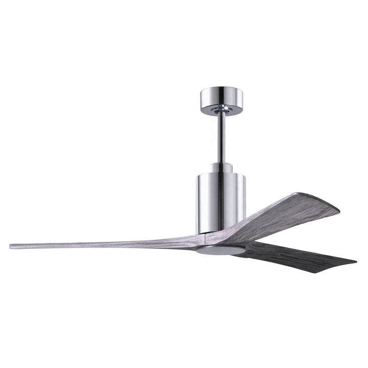 Three Bladed Paddle Fan In Polished Chrome.  Led Light Kit.