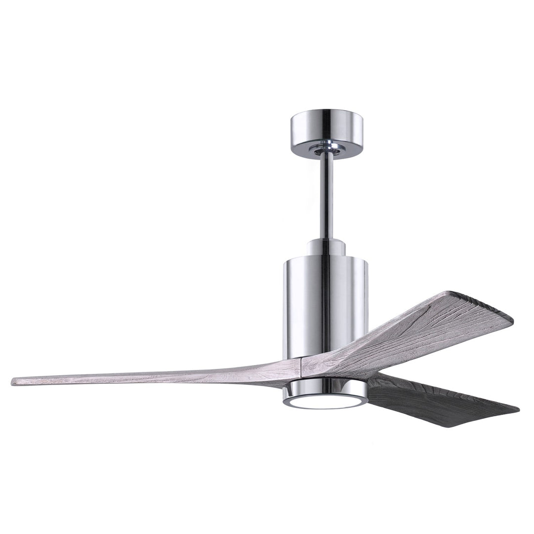 Three Bladed Paddle Fan In Polished Chrome.  Led Light Kit. by Matthews Fan Company