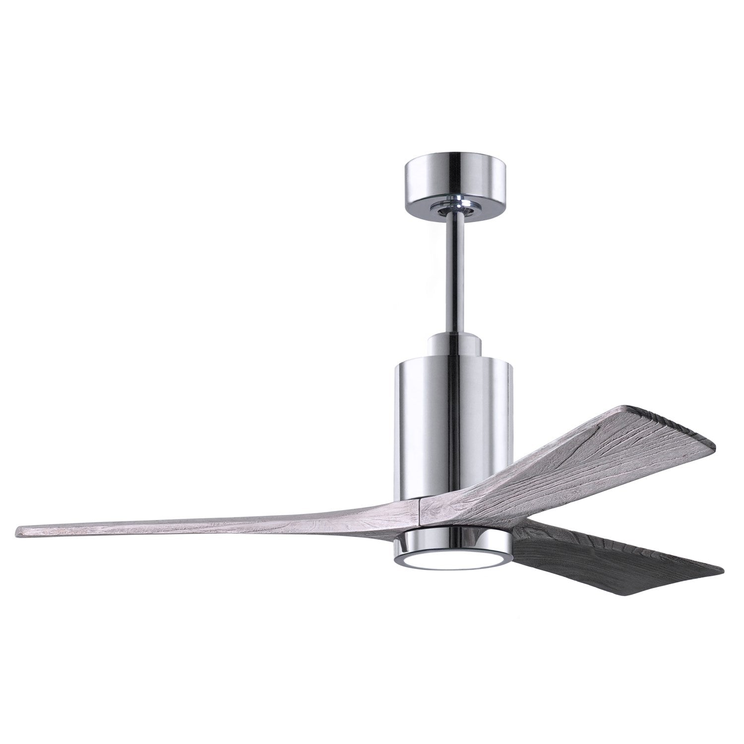 Three Bladed Paddle Fan In Polished Chrome.  Led Light Kit. by Matthews Fan Company