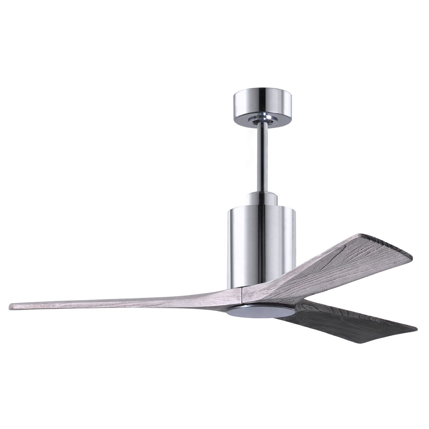 Three Bladed Paddle Fan In Polished Chrome.  Led Light Kit.
