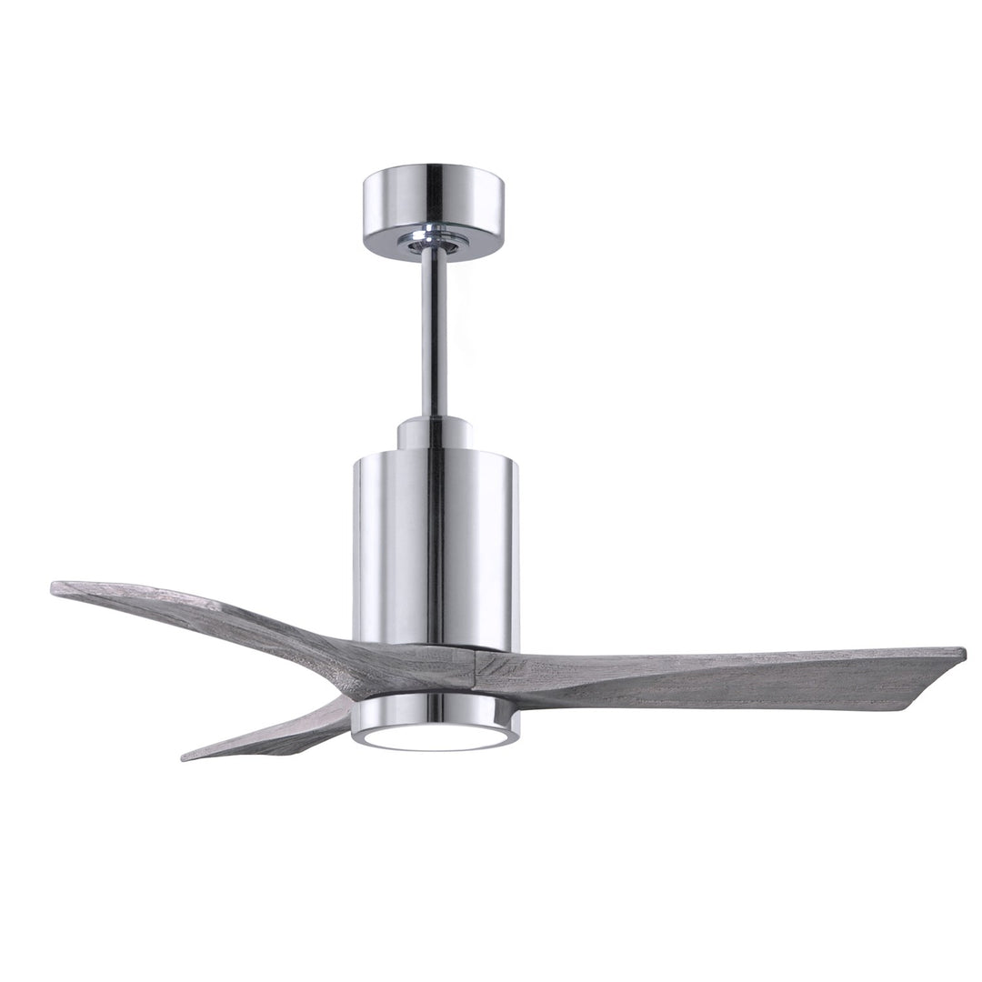 Three Bladed Paddle Fan In Polished Chrome.  Led Light Kit. by Matthews Fan Company