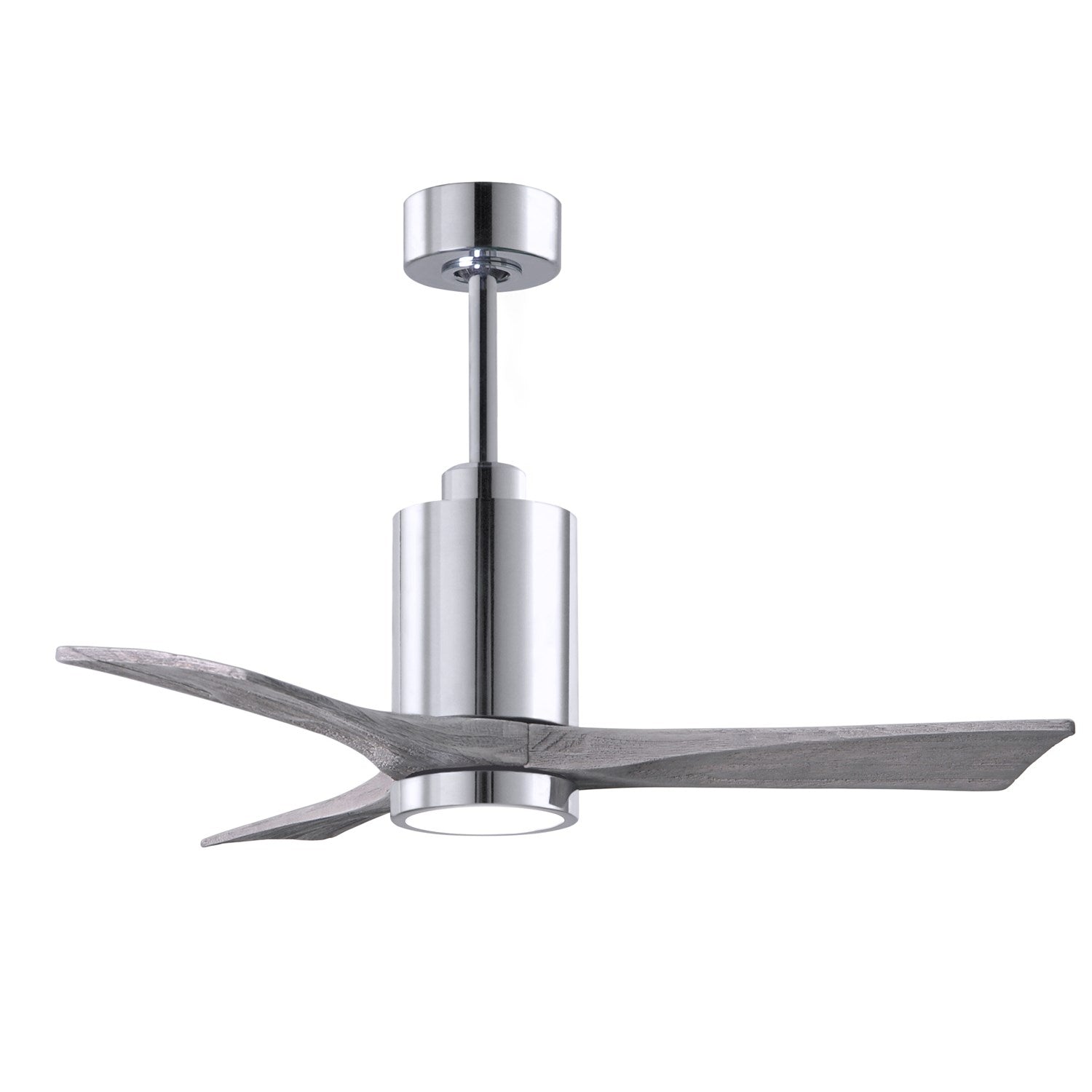 Three Bladed Paddle Fan In Polished Chrome.  Led Light Kit. by Matthews Fan Company