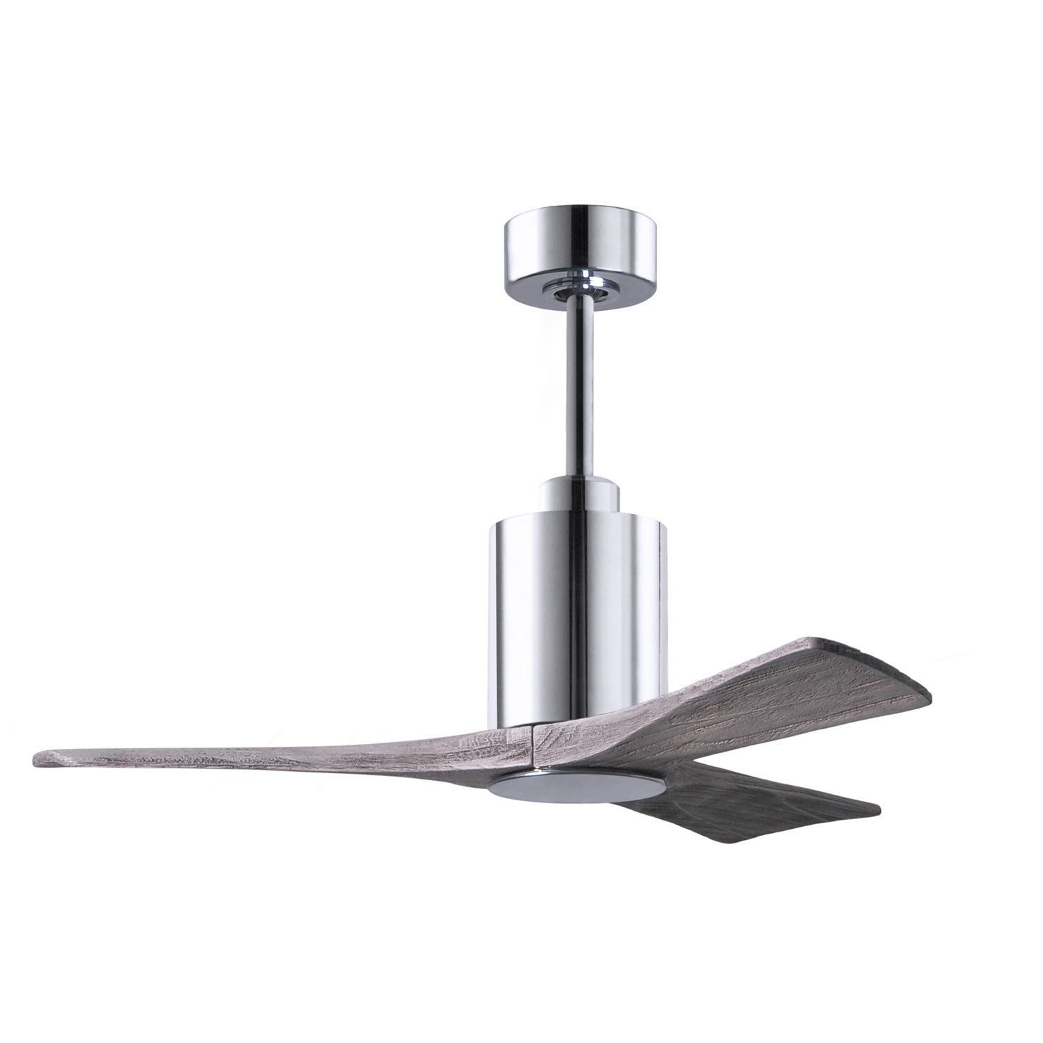 Three Bladed Paddle Fan In Polished Chrome.  Led Light Kit.