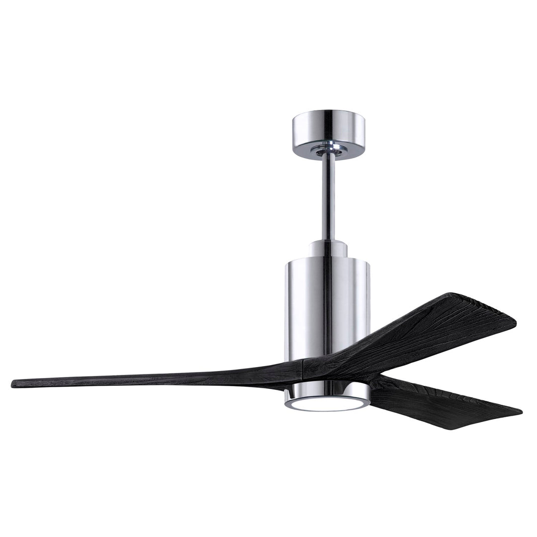 52in Ceiling Fan In Polished Chrome And Matte Black Blades by Matthews Fan Company