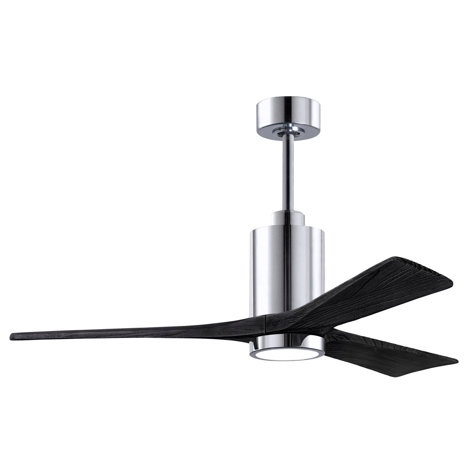 52in Ceiling Fan In Polished Chrome And Matte Black Blades by Matthews Fan Company