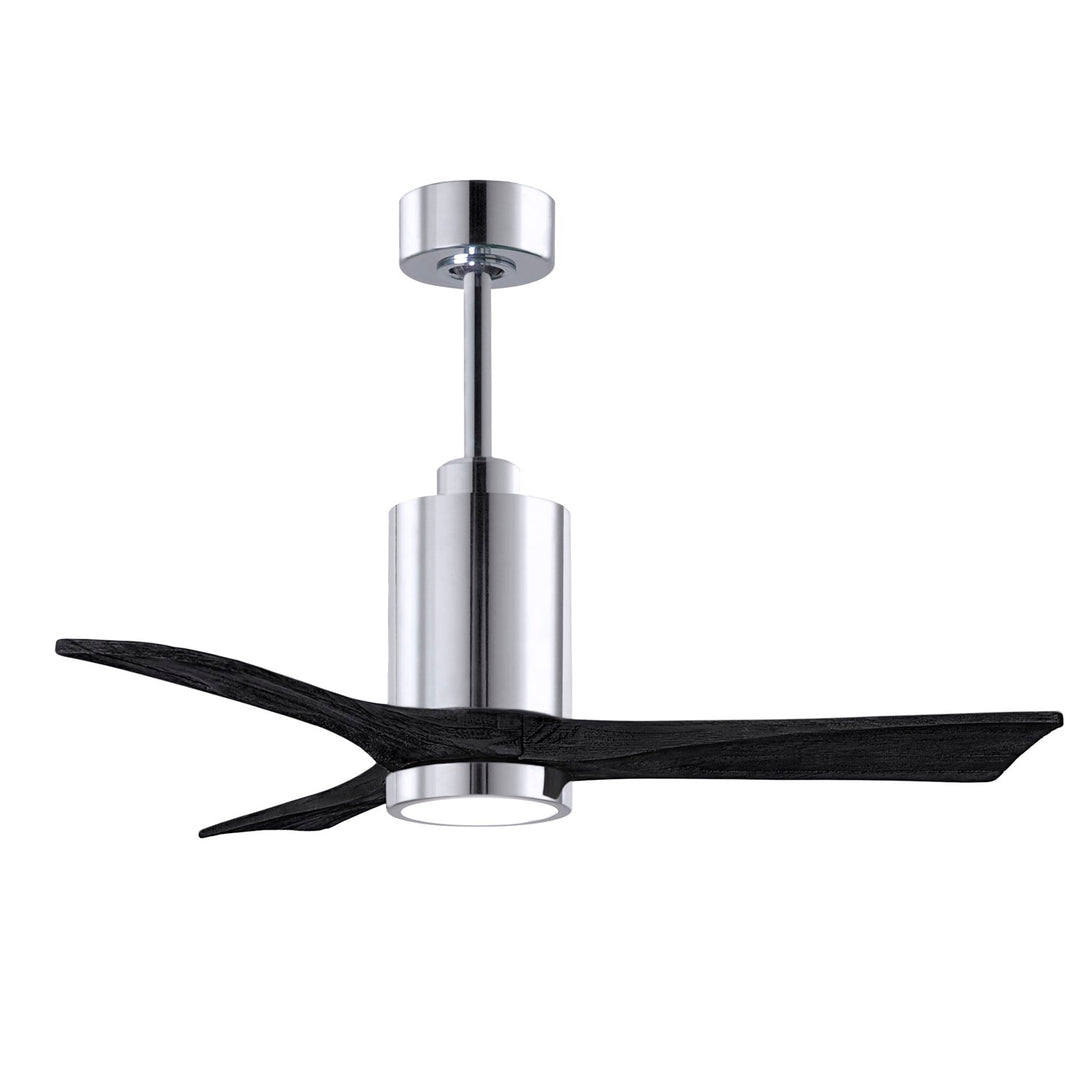 42in Ceiling Fan In Polished Chrome And Matte Black Blades by Matthews Fan Company