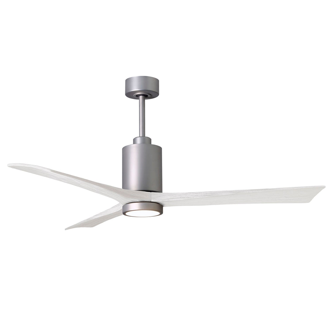 60in Ceiling Fan In Brushed Nickel And Matte White Blades by Matthews Fan Company