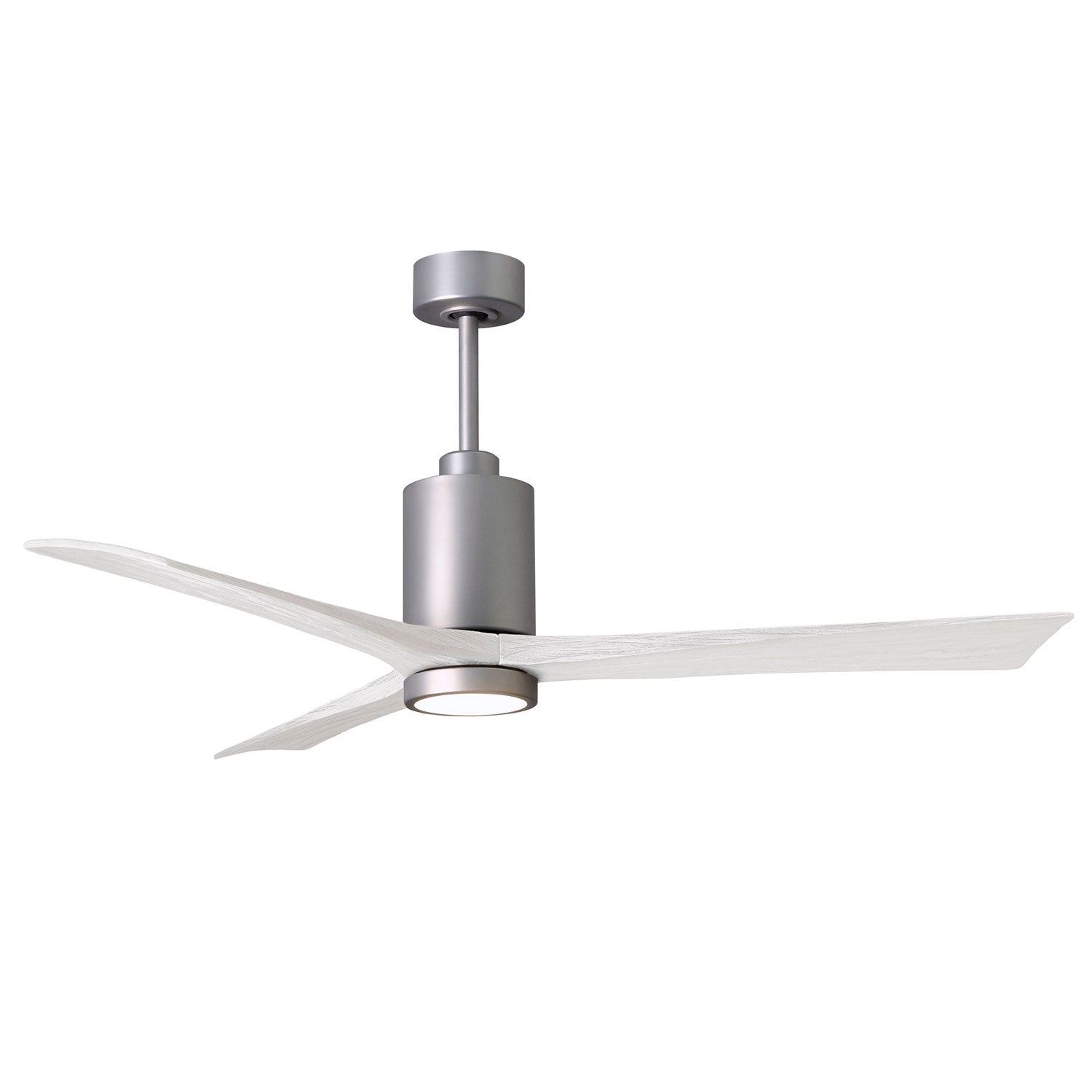 60in Ceiling Fan In Brushed Nickel And Matte White Blades by Matthews Fan Company