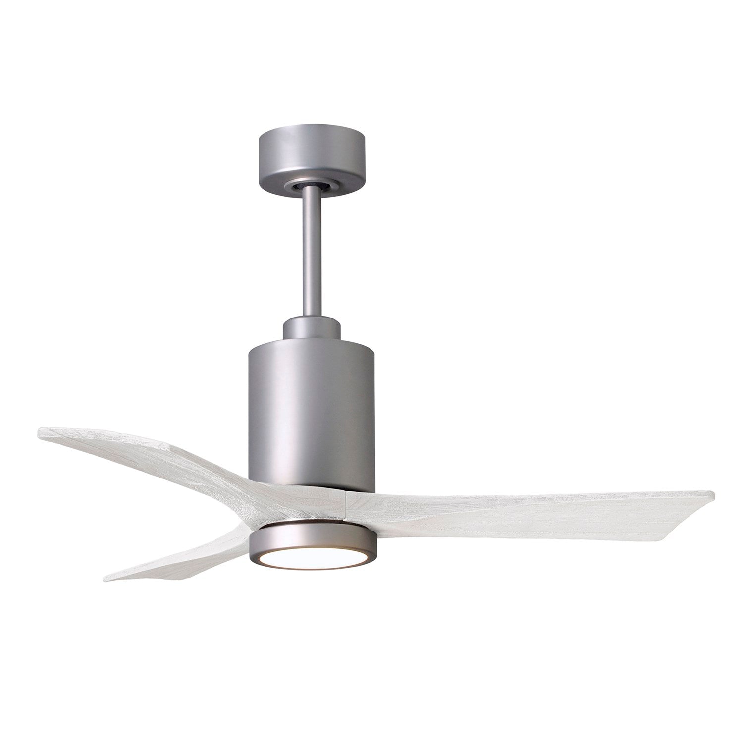 42in Ceiling Fan In Brushed Nickel And Matte White Blades by Matthews Fan Company