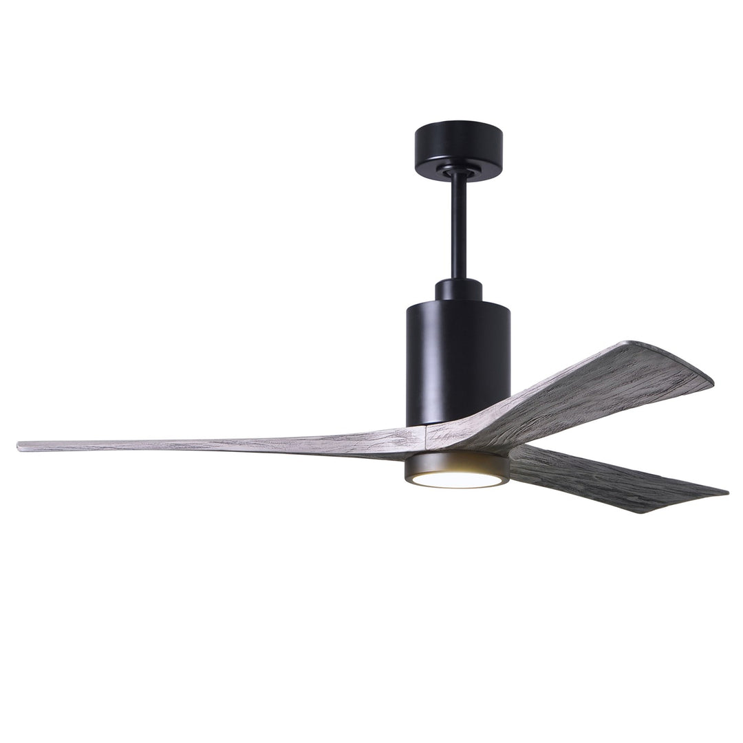 Three Bladed Paddle Fan In Matte Black.  Led Light Kit. by Matthews Fan Company