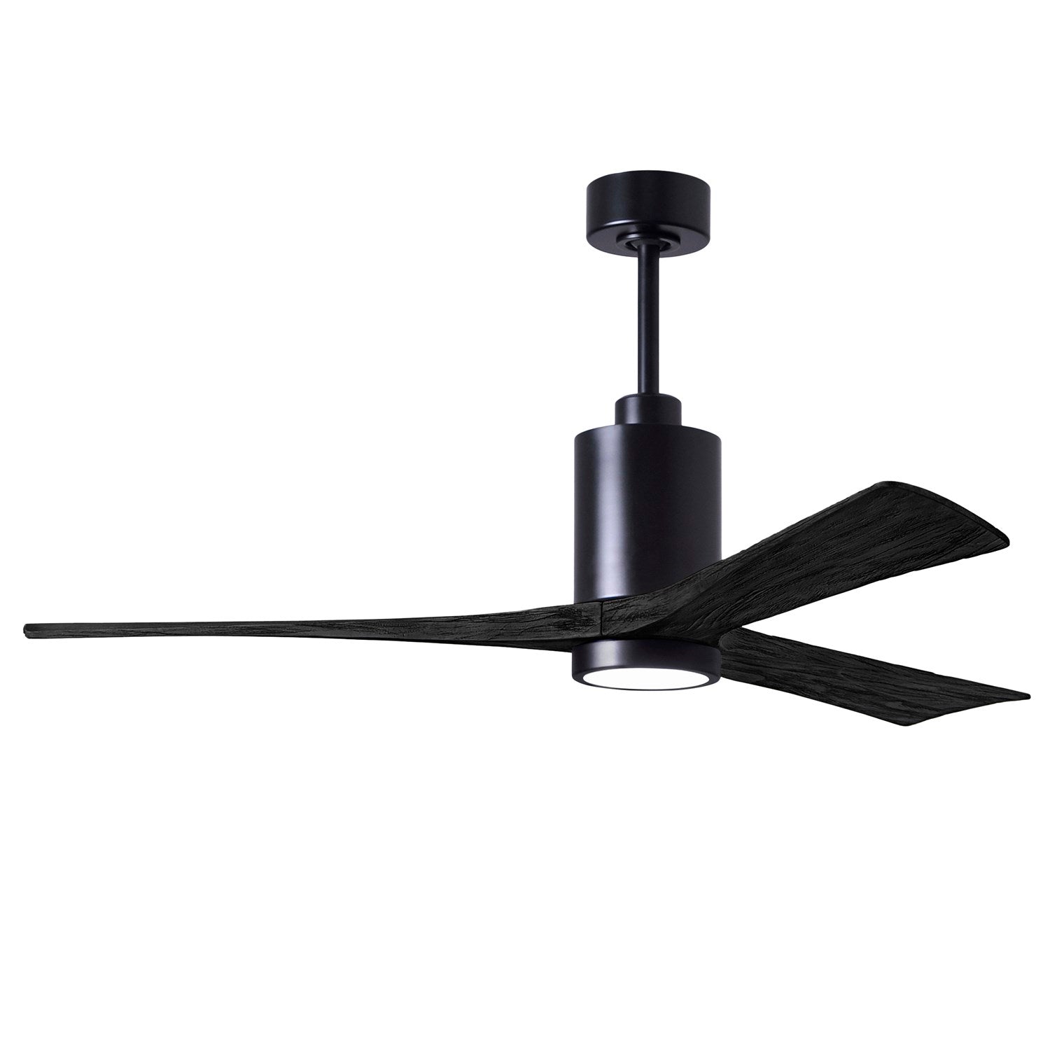 60in Ceiling Fan In Matte Black And Matte Black Blades by Matthews Fan Company