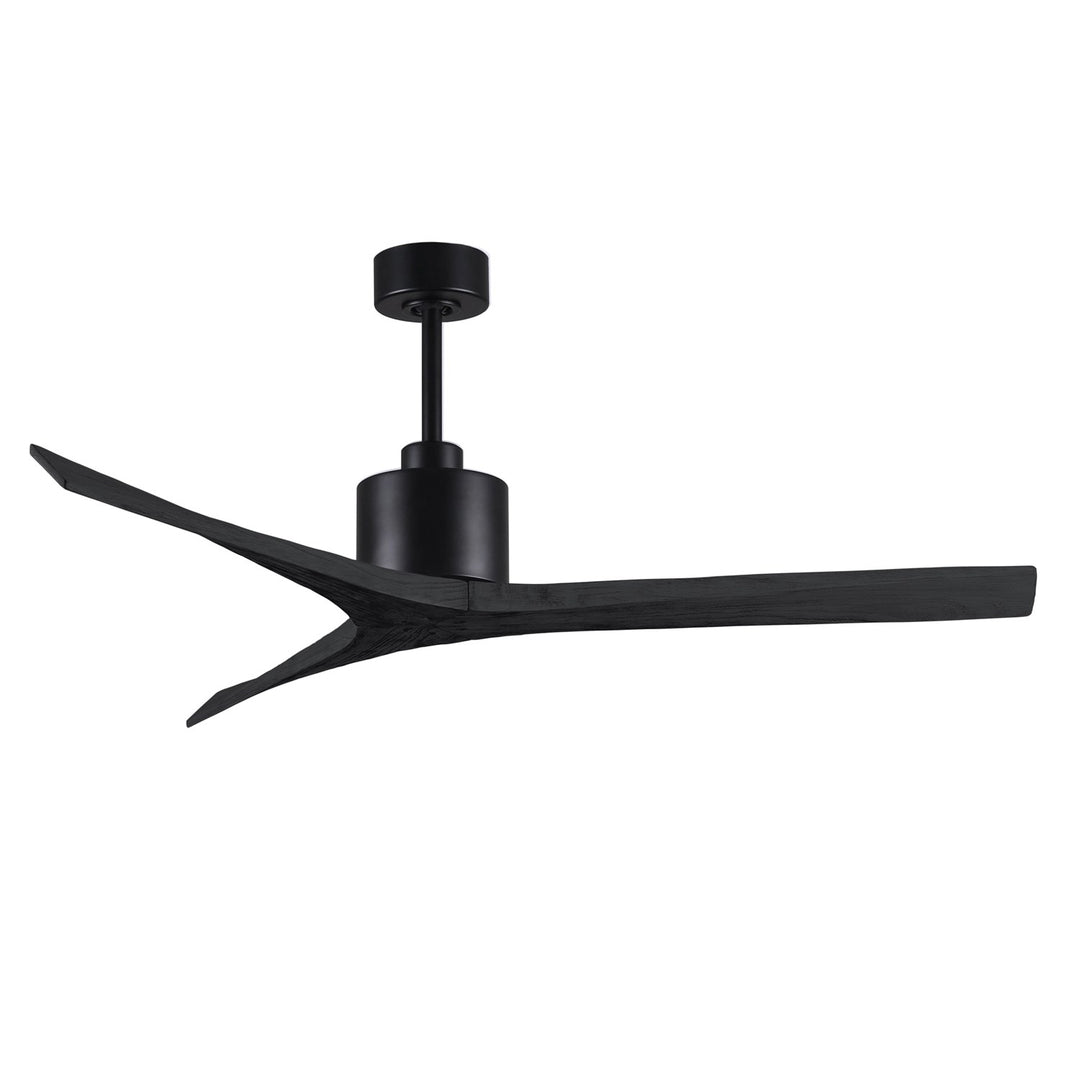 60in Ceiling Fan In Matte Black And Matte Black Blades by Matthews Fan Company