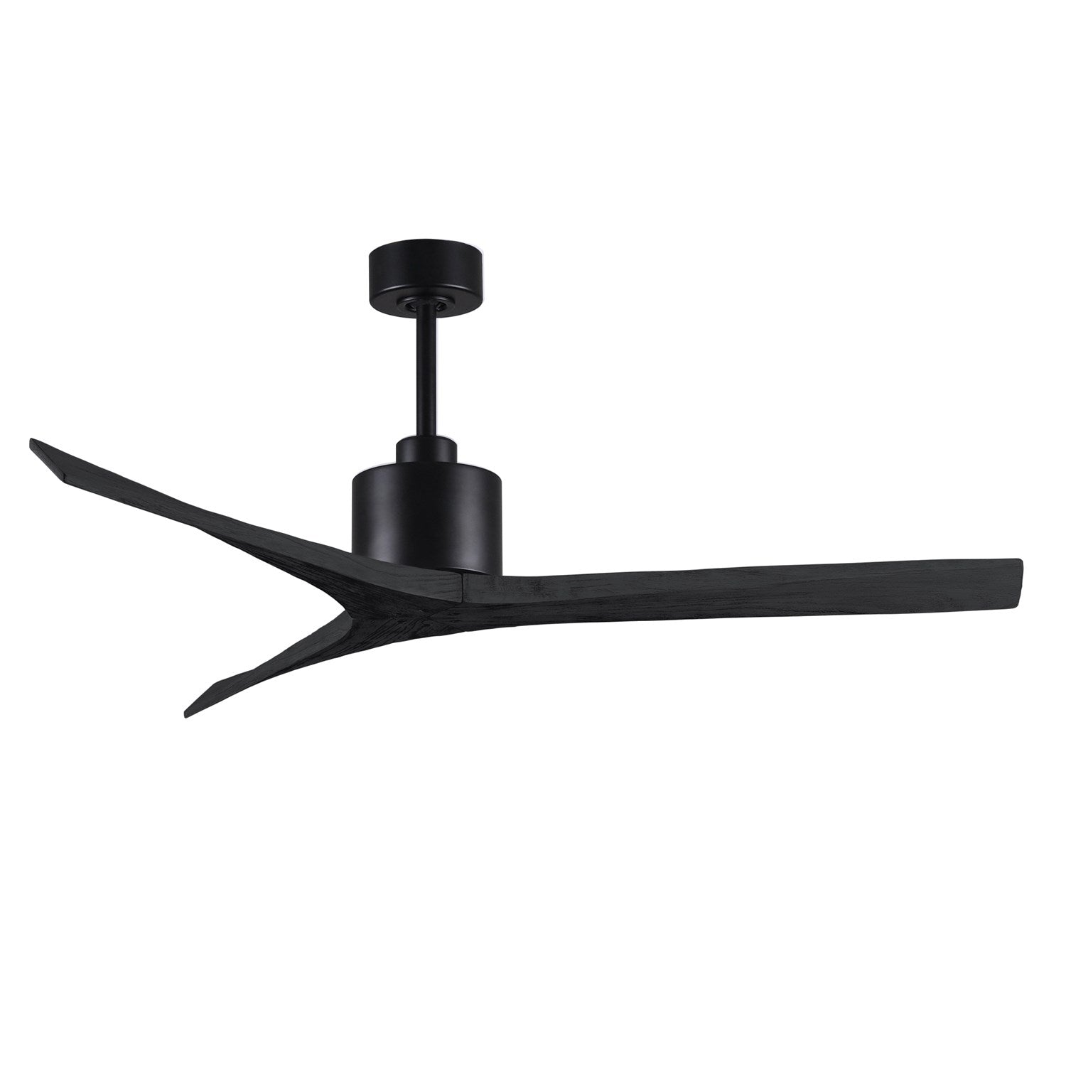 60in Ceiling Fan In Matte Black And Matte Black Blades by Matthews Fan Company