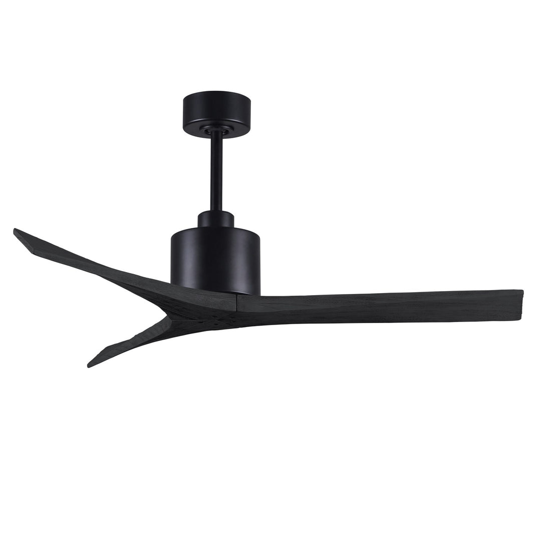 52in Ceiling Fan In Matte Black And Matte Black Blades by Matthews Fan Company