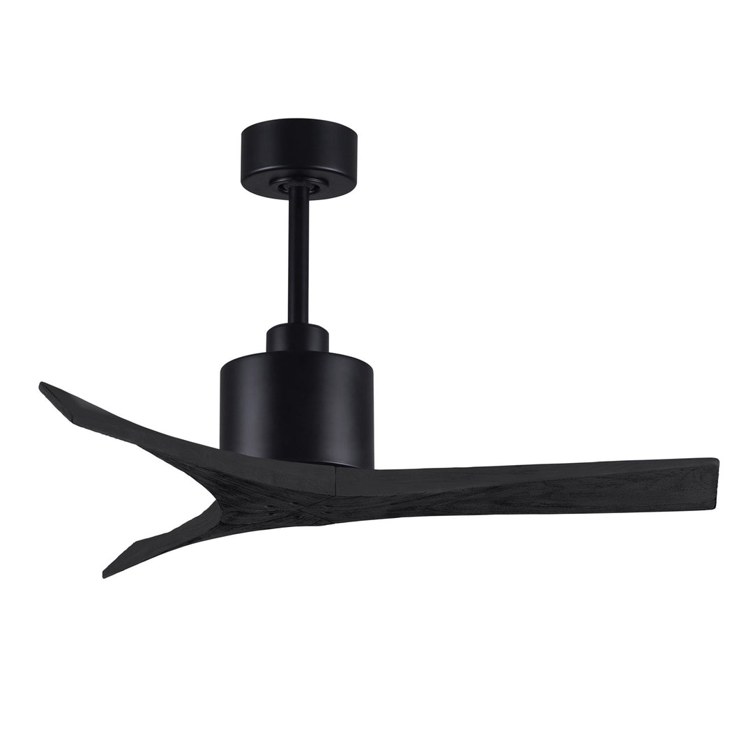 42in Ceiling Fan In Matte Black And Matte Black Blades by Matthews Fan Company