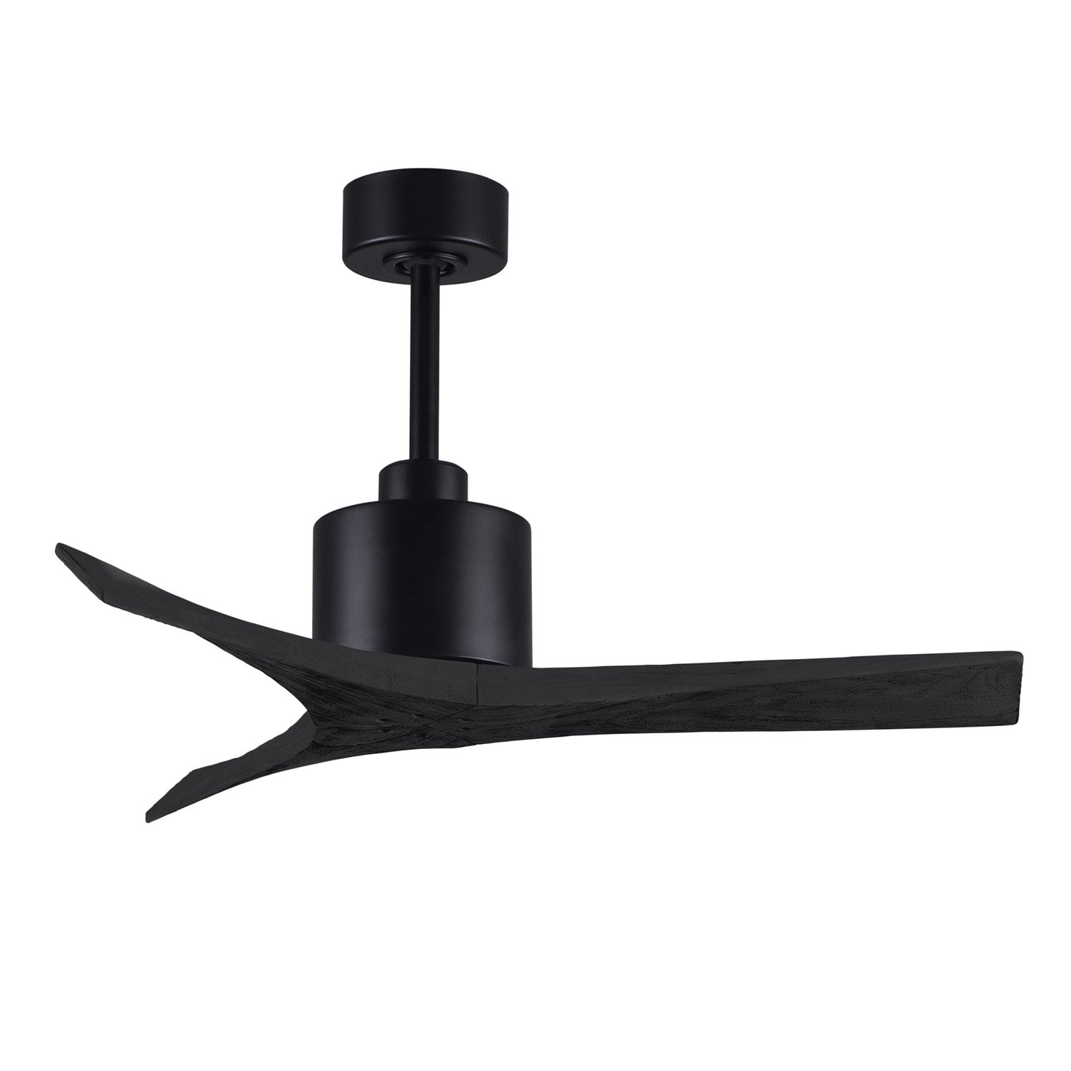 42in Ceiling Fan In Matte Black And Matte Black Blades by Matthews Fan Company