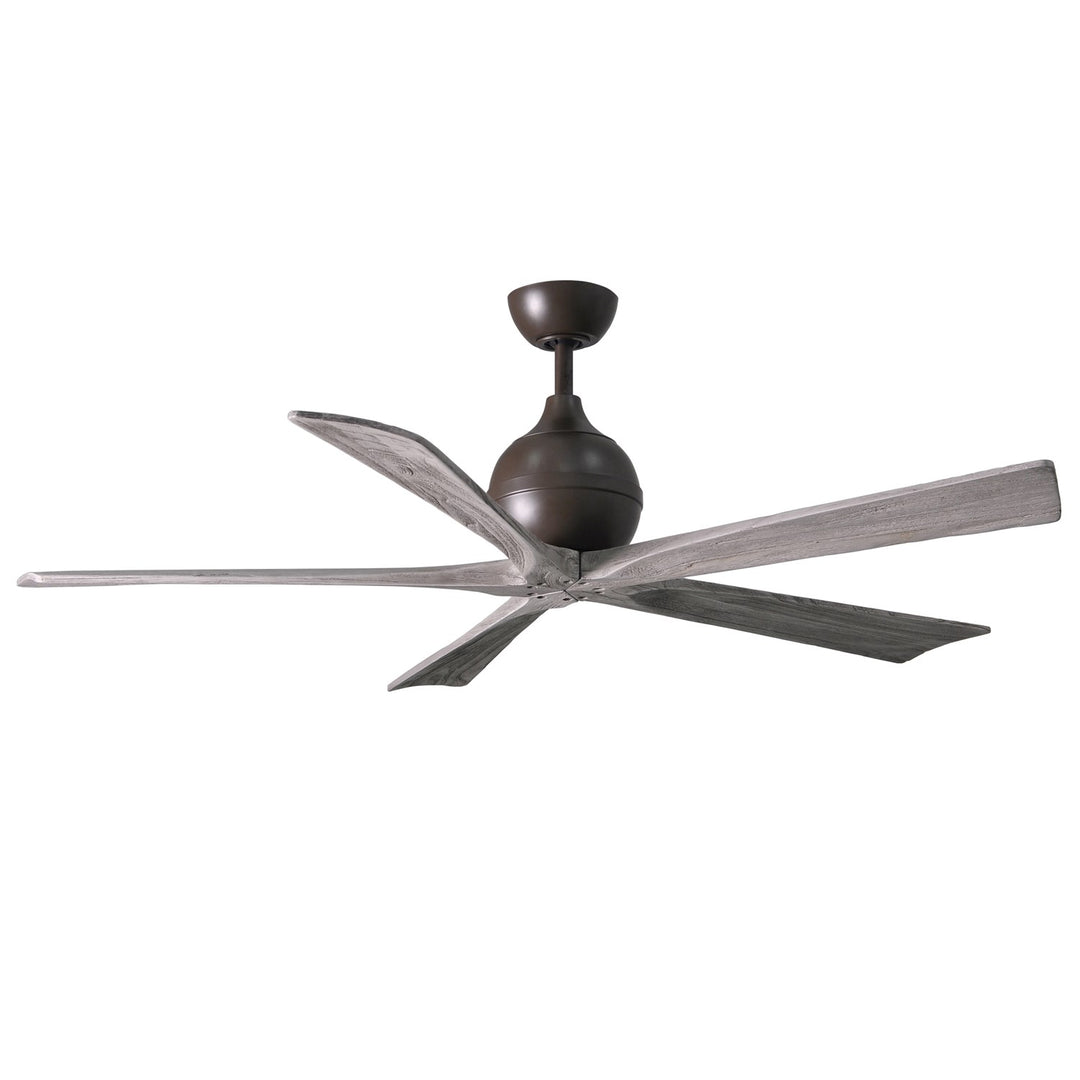 60in Three Bladed Paddle Fan In Textured Bronze And Barnwood Blades by Matthews Fan Company
