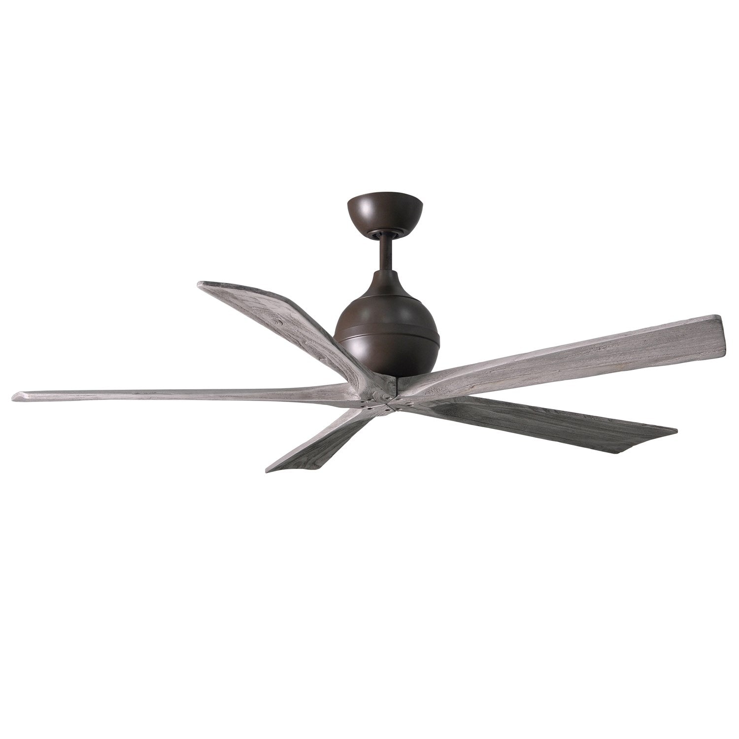 60in Three Bladed Paddle Fan In Textured Bronze And Barnwood Blades by Matthews Fan Company