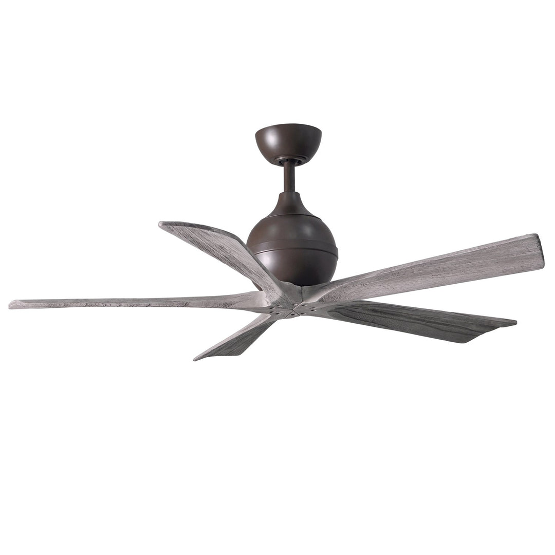52in Three Bladed Paddle Fan In Textured Bronze And Barnwood Blades by Matthews Fan Company