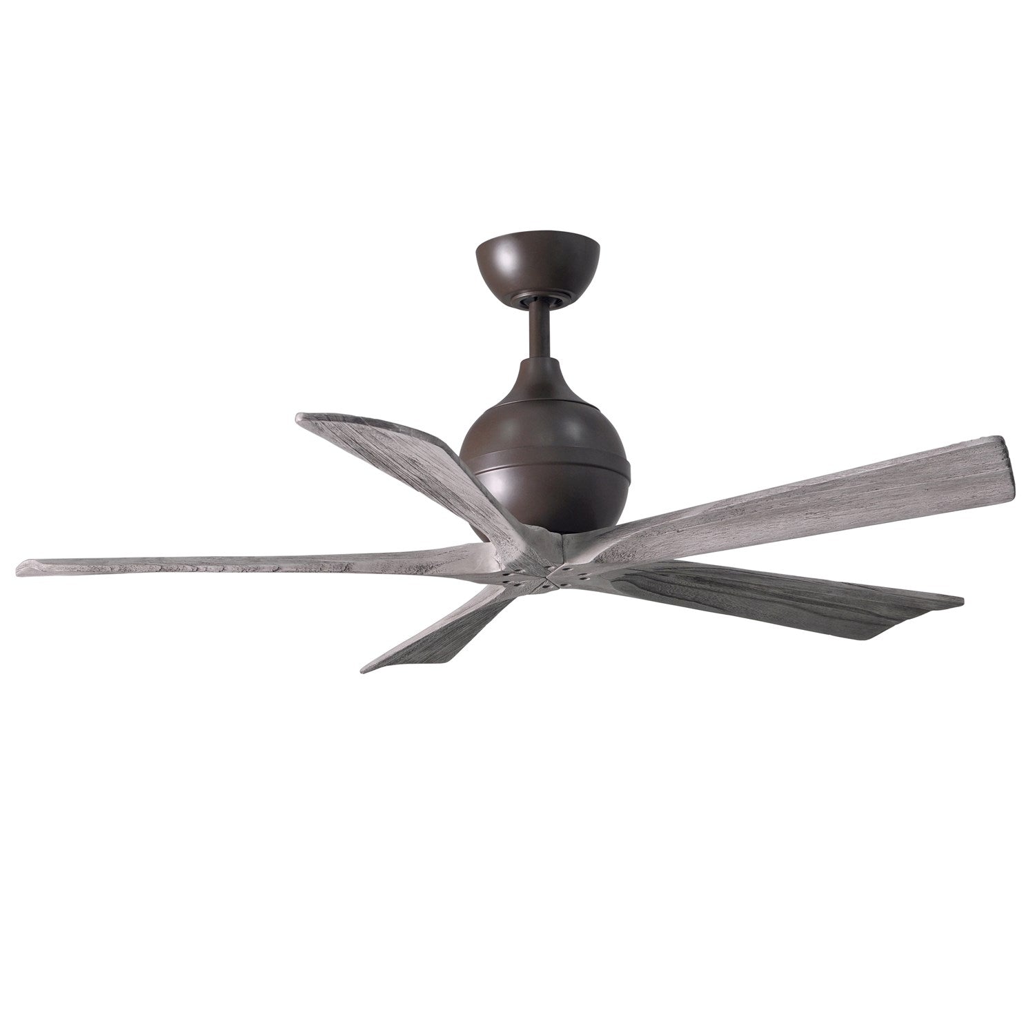 52in Three Bladed Paddle Fan In Textured Bronze And Barnwood Blades by Matthews Fan Company