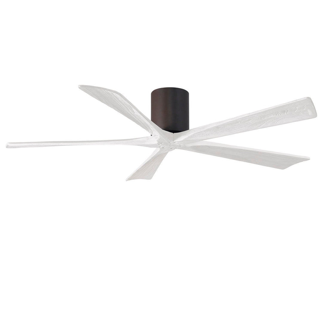 H Flush Mounted 60" Ceiling Fan In Textured Bronze And Matte White Blades by Matthews Fan Company