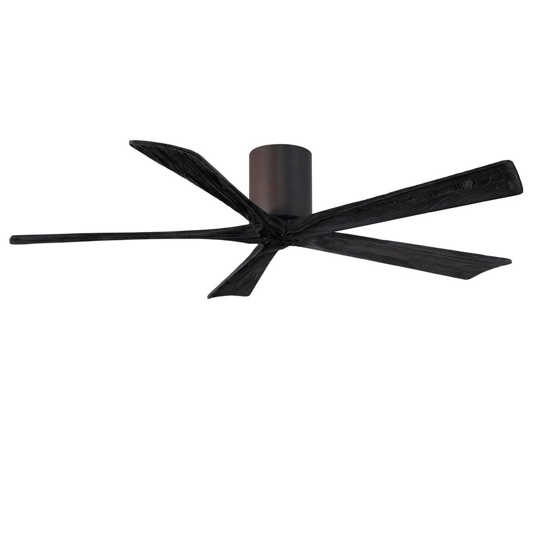 H Flush Mounted 60" Ceiling Fan In Textured Bronze And Matte Black Blades by Matthews Fan Company