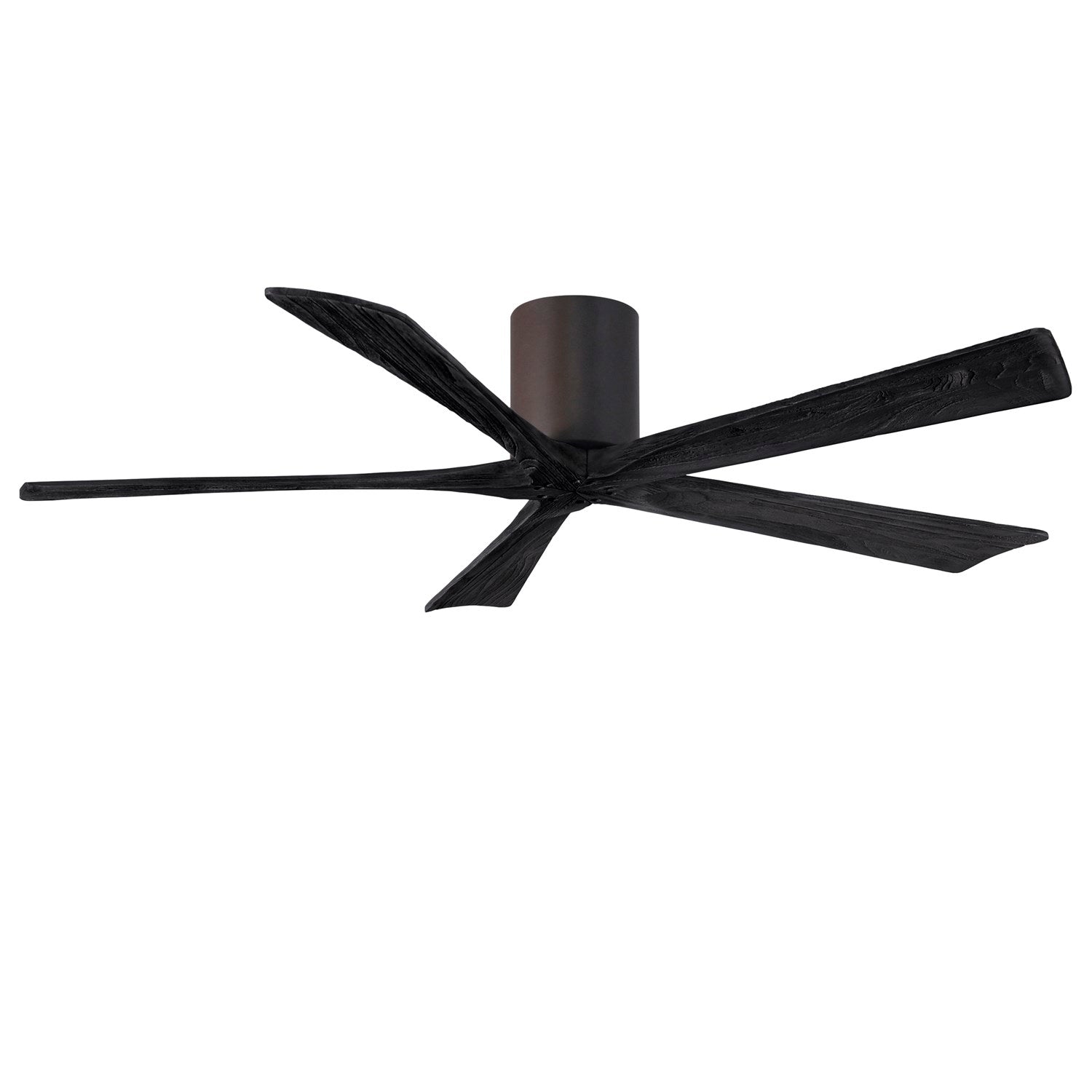 H Flush Mounted 60" Ceiling Fan In Textured Bronze And Matte Black Blades by Matthews Fan Company