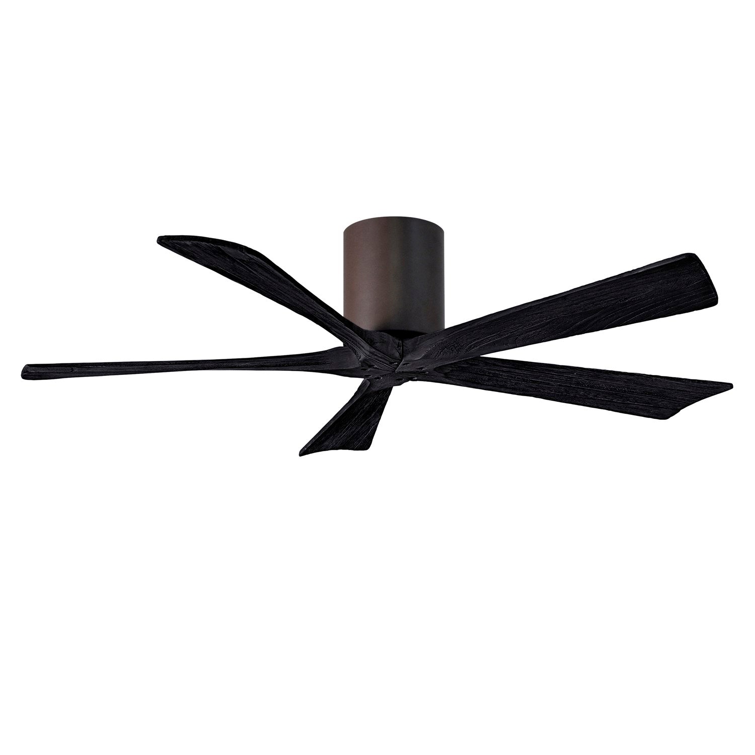 H Flush Mounted 52" Ceiling Fan In Textured Bronze And Matte Black Blades by Matthews Fan Company