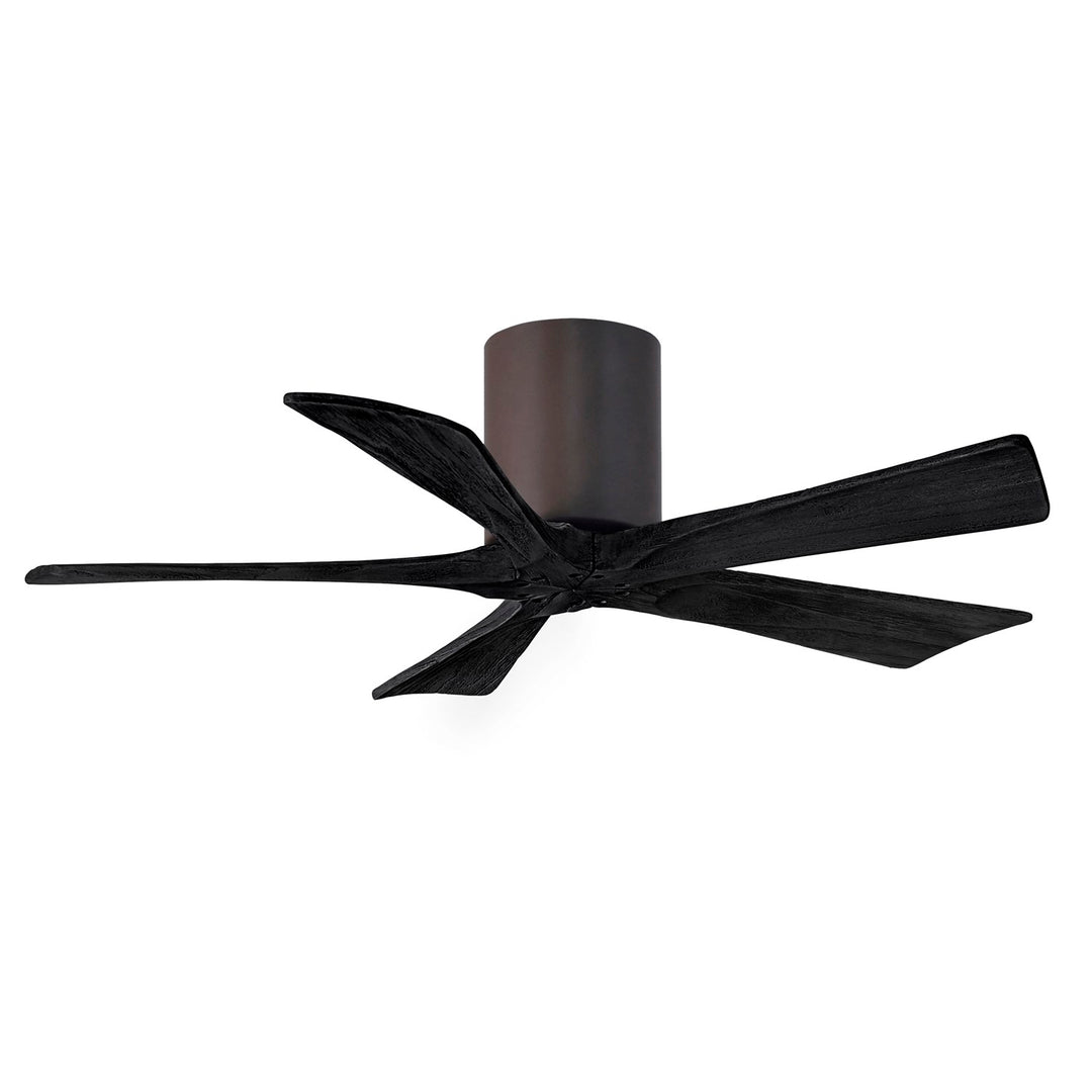 H Flush Mounted 42" Ceiling Fan In Textured Bronze And Matte Black Blades by Matthews Fan Company