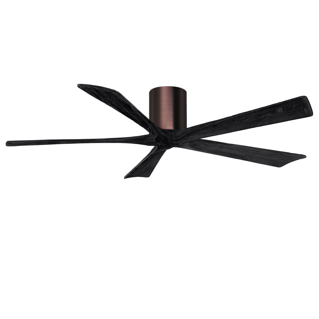 H Flush Mounted 60" Ceiling Fan In Brushed Bronze And Matte Black Blades by Matthews Fan Company