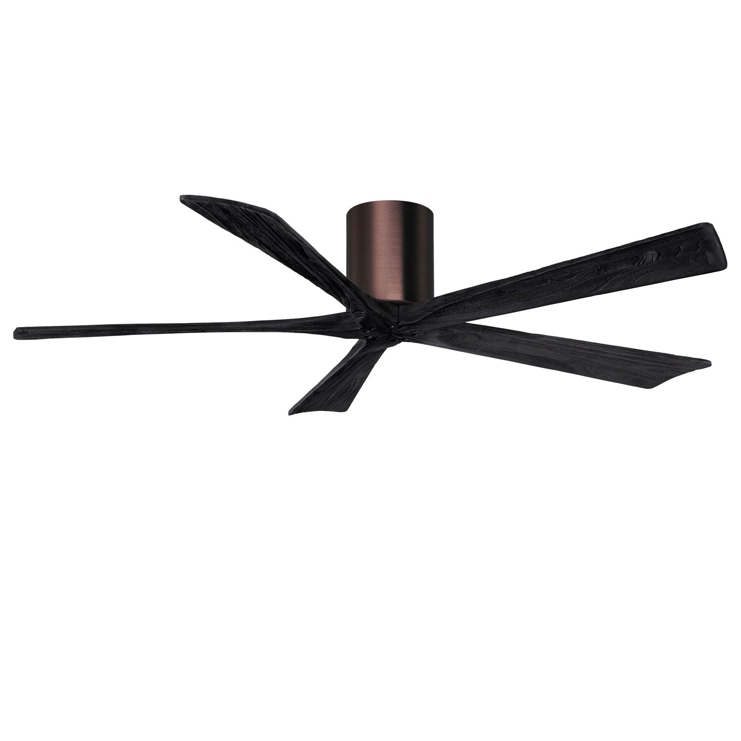 H Flush Mounted 60" Ceiling Fan In Brushed Bronze And Matte Black Blades by Matthews Fan Company