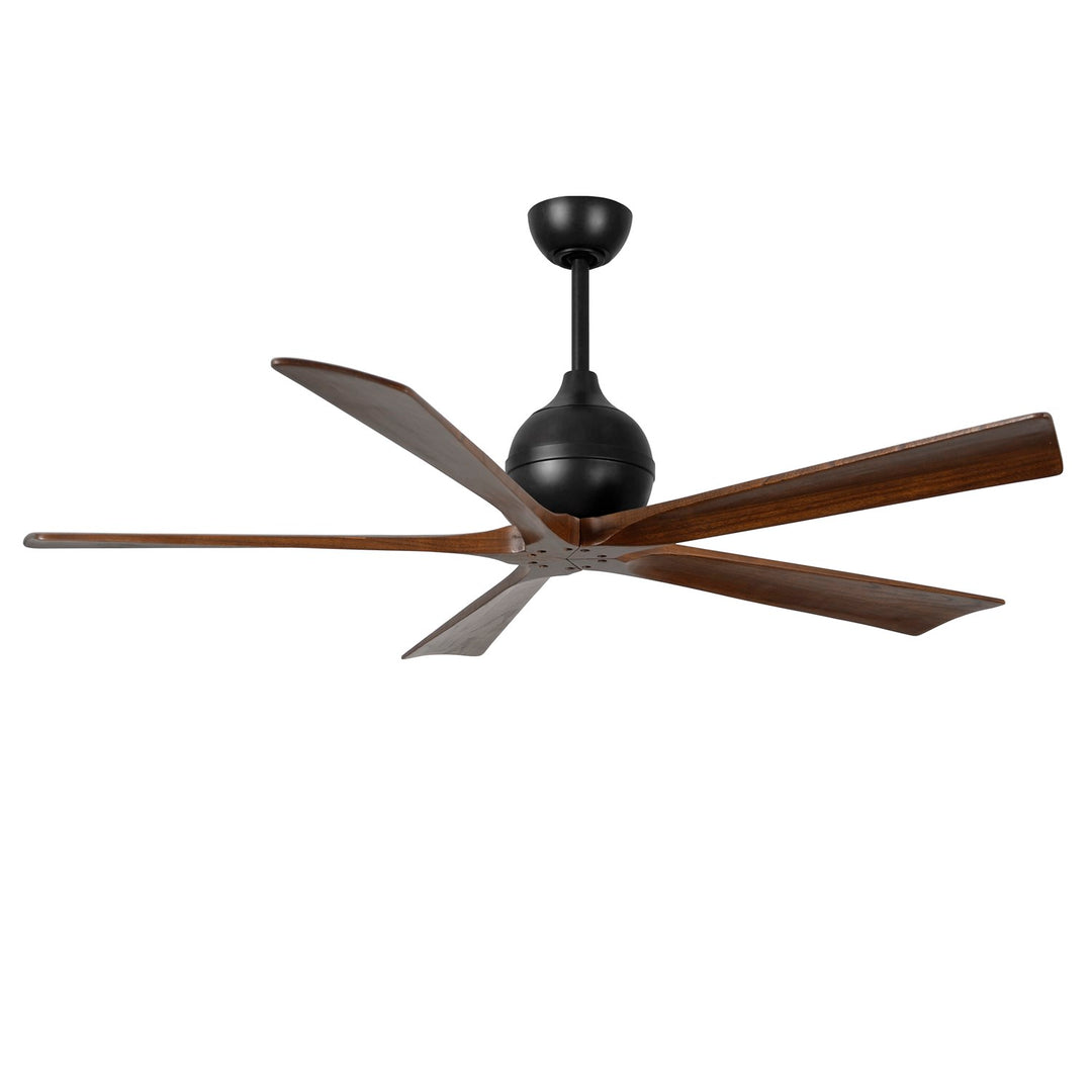60in Three Bladed Paddle Fan In Matte Black And Walnut Blades by Matthews Fan Company