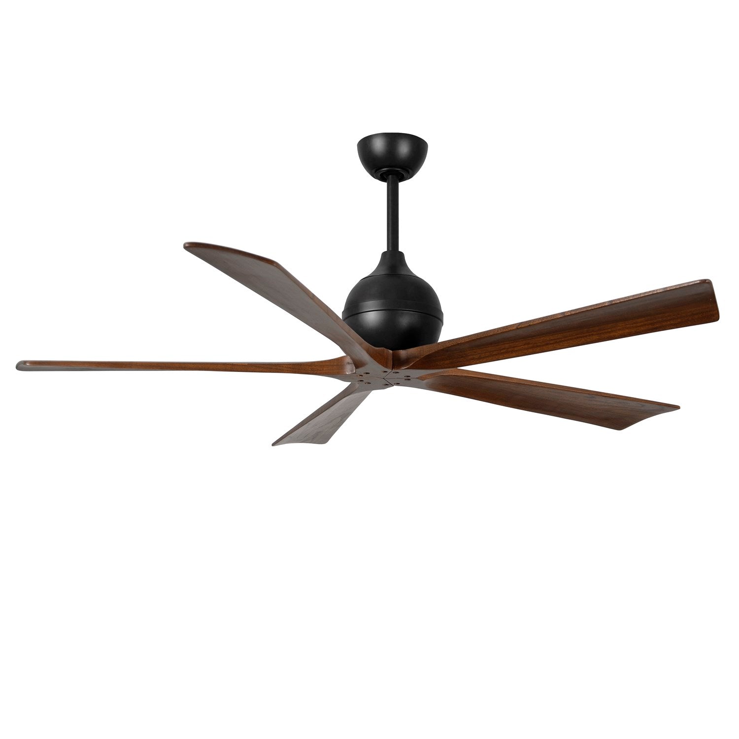 60in Three Bladed Paddle Fan In Matte Black And Walnut Blades by Matthews Fan Company
