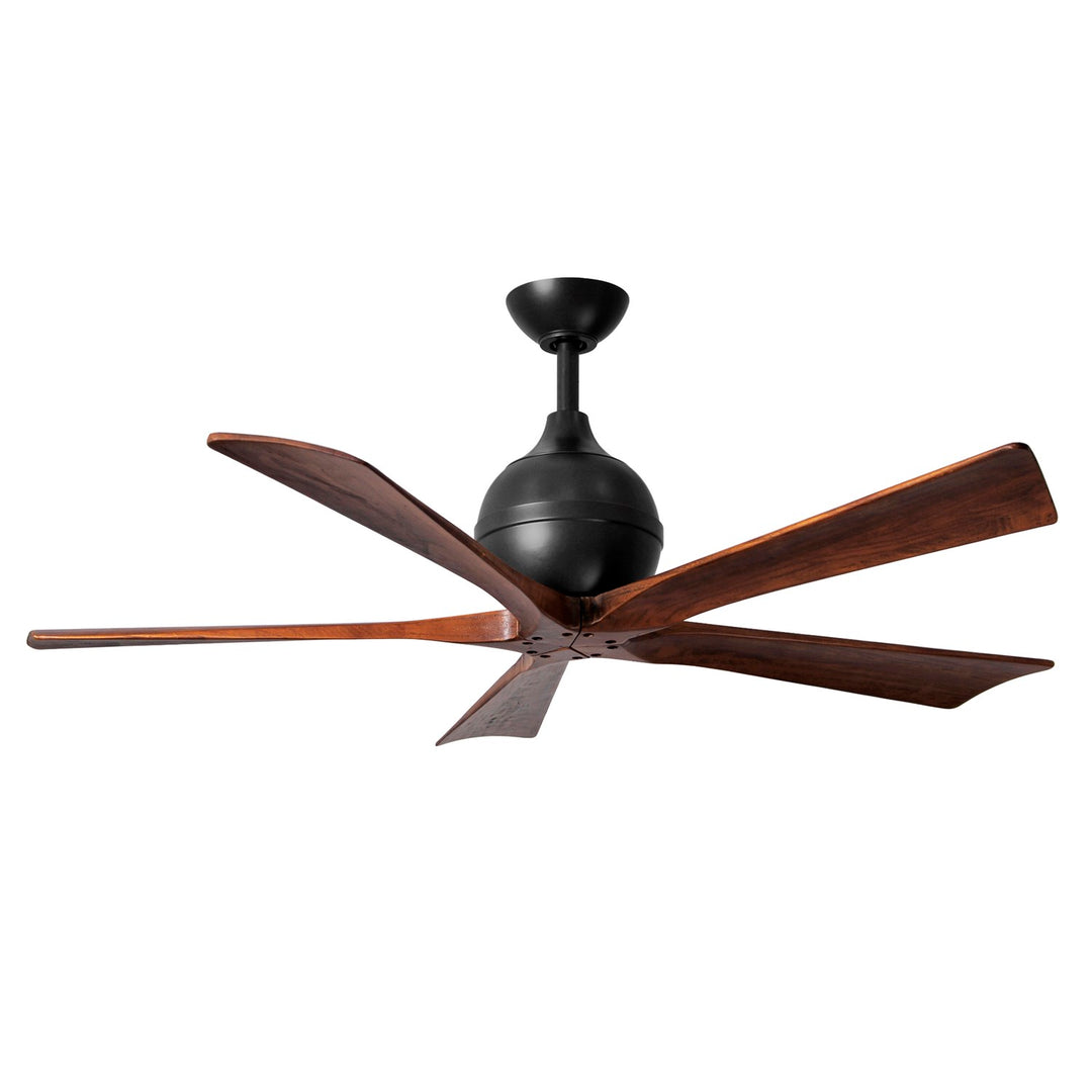 52in Three Bladed Paddle Fan In Matte Black And Walnut Blades by Matthews Fan Company
