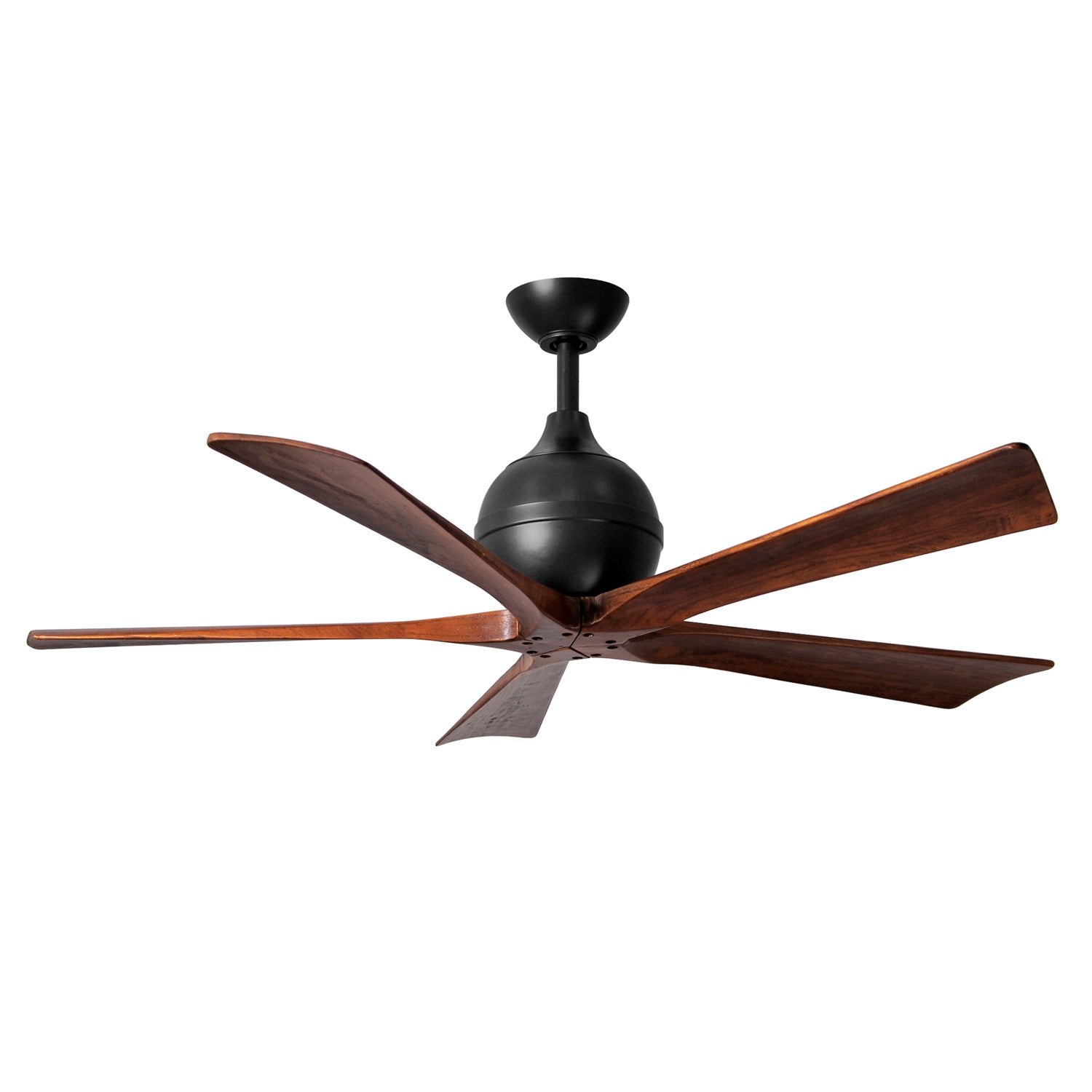 52in Three Bladed Paddle Fan In Matte Black And Walnut Blades by Matthews Fan Company